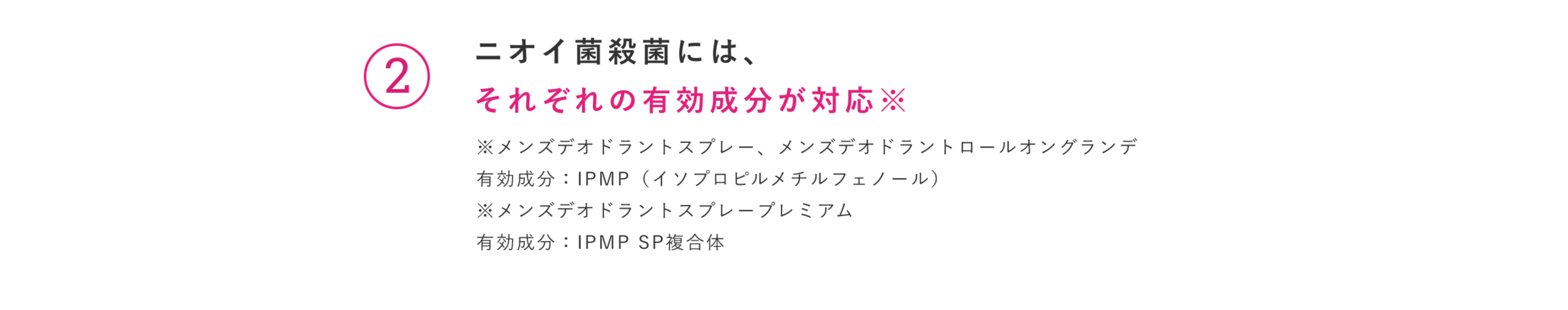 ニオイ菌殺菌には、 有効成分「IPMP （イソプロピルメチルフェノール）」