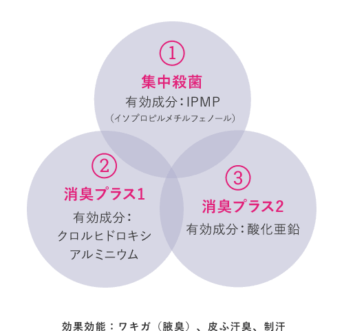集中殺菌　消臭プラス１　消臭プラス２