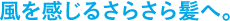 風を感じるさらさら髪へ。