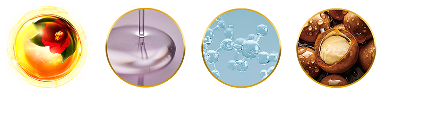 椿オイル*1 スクワラン セラミド類似成分*2 植物由来のコレステロール類似成分*3