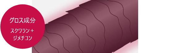 キューティクルが整った髪にグロス成分が均一に広がりツヤのある髪に
