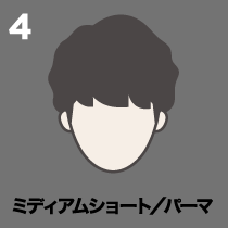4位 ミディアムショート／パーマ